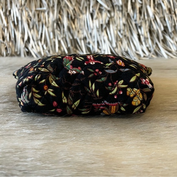 Vintage VERA BRADLEY Ming 2001 Curved Cosmetic Case Black Yellow Red Asian - Picture 7 of 12